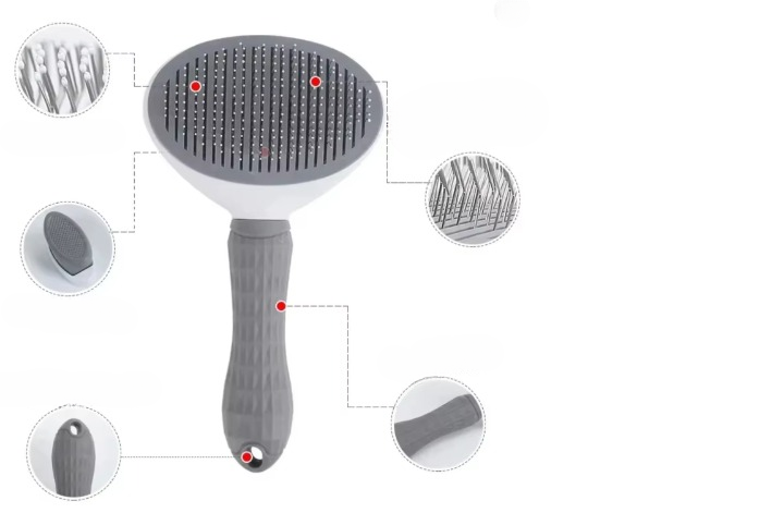 Brosse autonettoyante pour chiens et chats