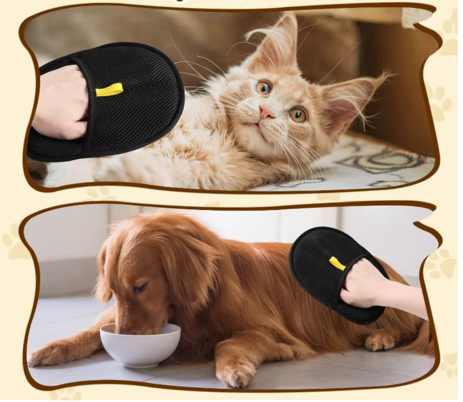 Gant de toilettage anti-poils pour chats et chiens
