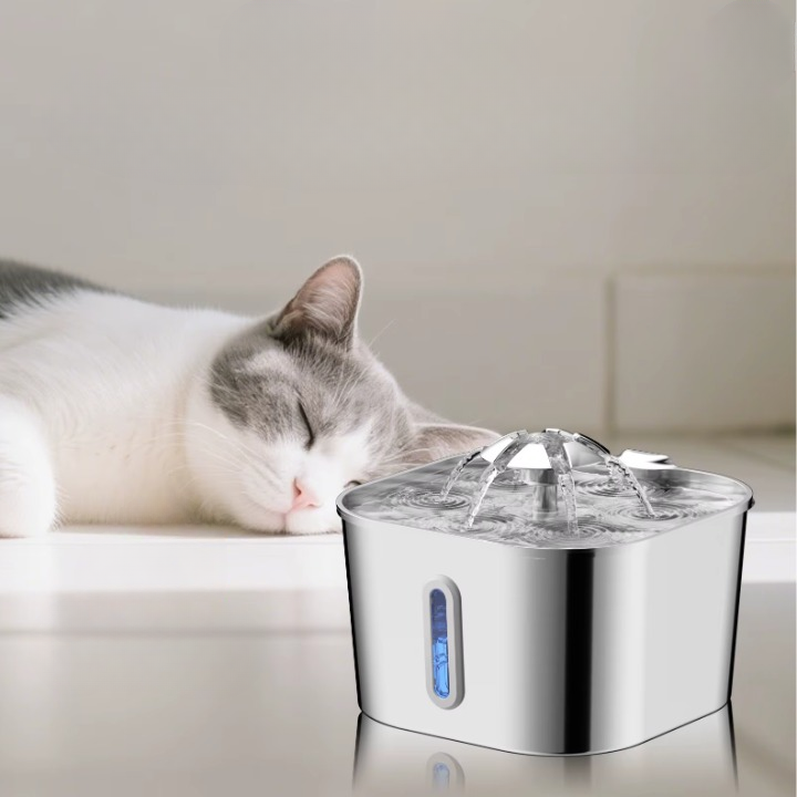 Fontaine Automatique en Acier Inoxydable pour Chat – Ultra Silencieuse 2,2 L