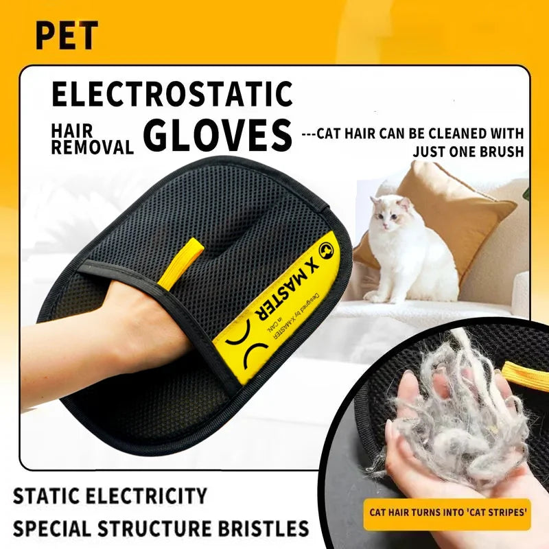 Gant de toilettage anti-poils pour chats et chiens