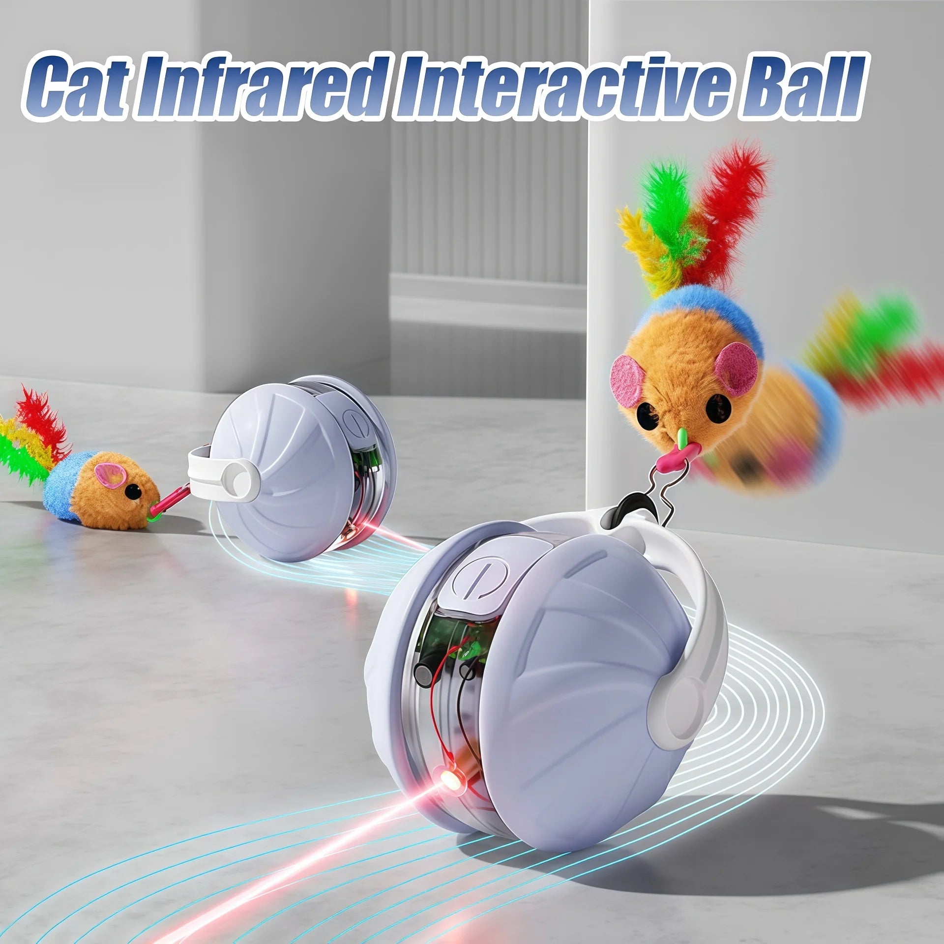 Balle interactive automatique pour chats