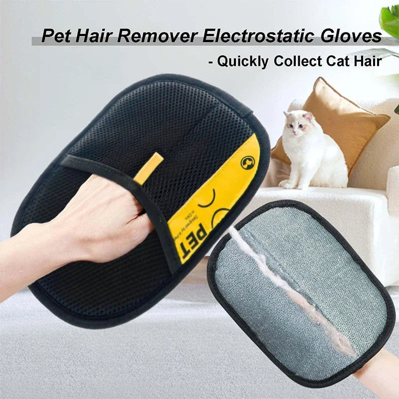 Gant de toilettage anti-poils pour chats et chiens