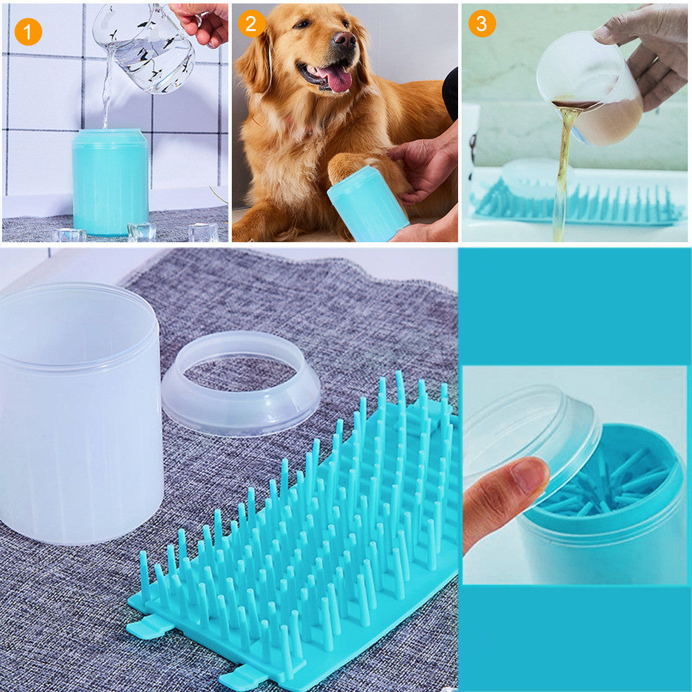 Lave-pattes portable pour chiens et chats